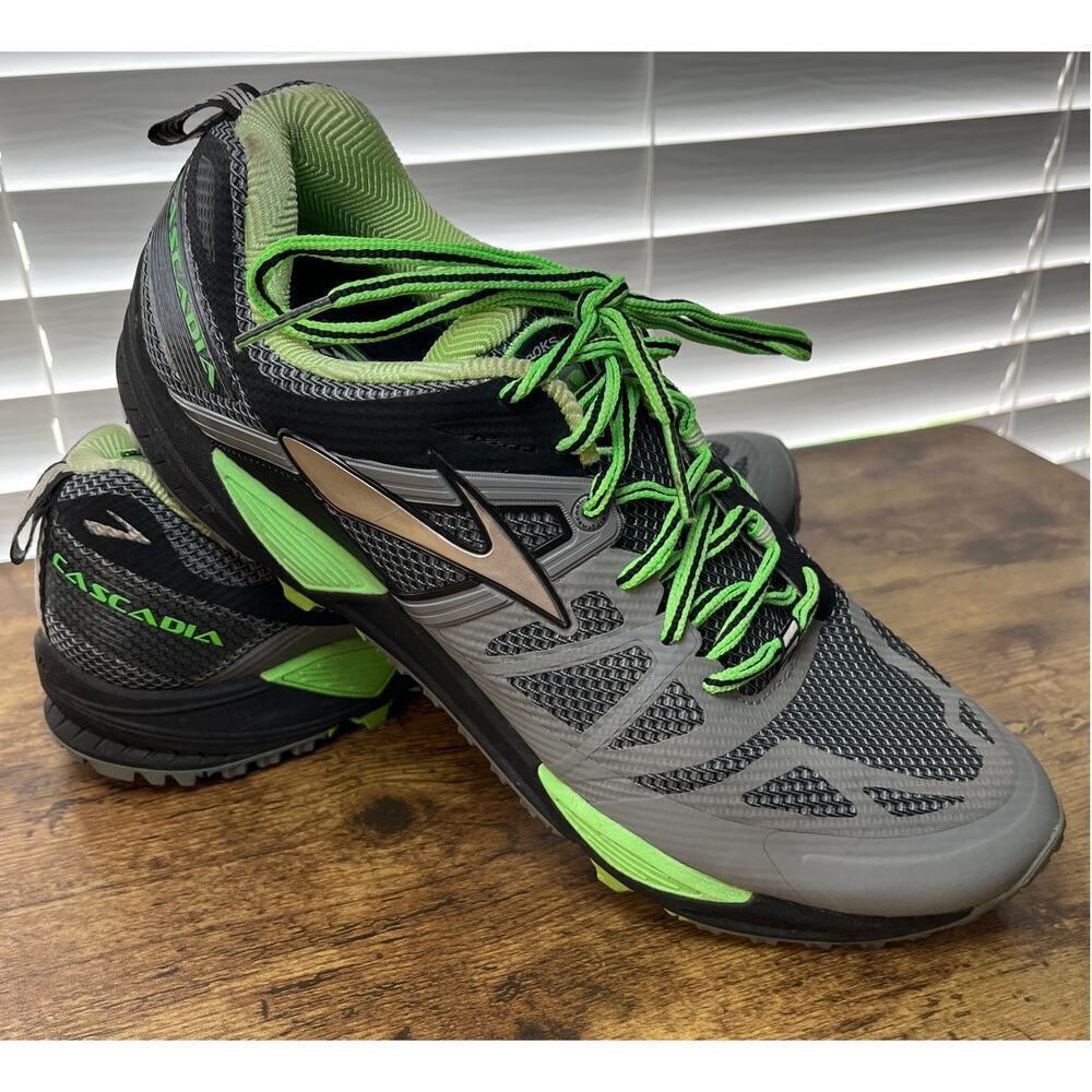 Brooks Mens Gray/Lime Green 12.5 Cascdia 11018710094 Hiking  Shoes